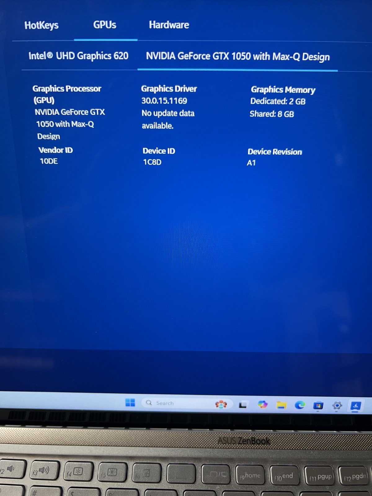 ASUS ZENBOOK UX533F i7-8565U@ 1.80GHz 16GB RAM 512GB SATA SSD WIN-11P
