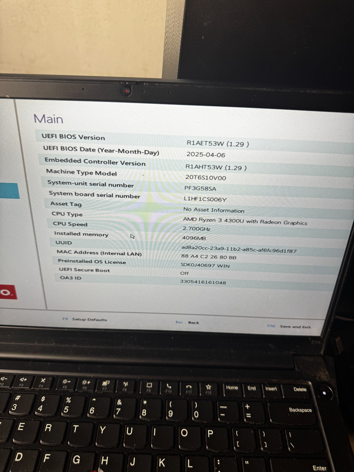 Lenovo ThinkPad E14 GEN2 AMD Ryzen 3 4300U 4GB RAM Laptop For Repair #6403