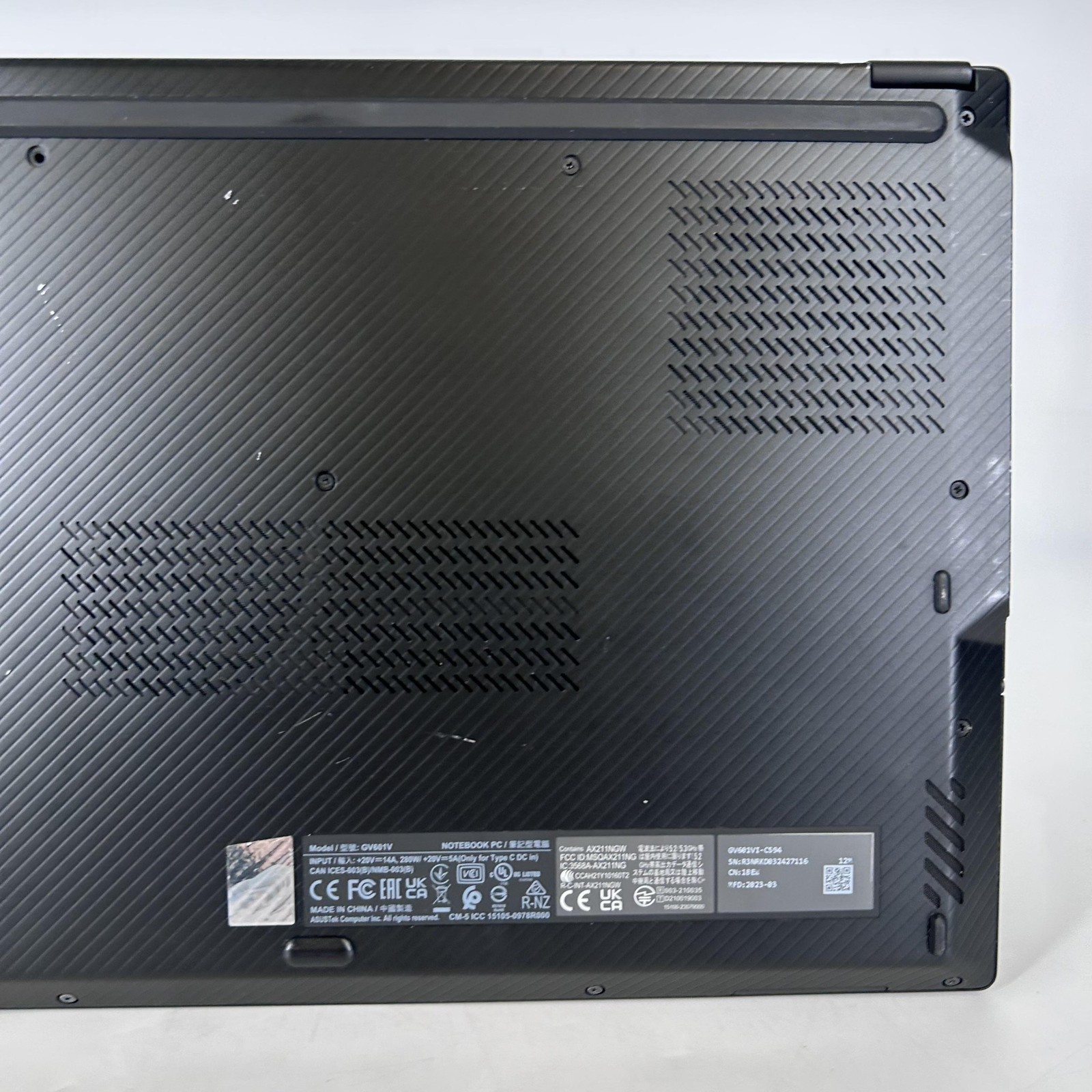 Asus ROG Flow X16 GV601 240Hz QHD+ TOUCH i9-13900H 32GB 1TB RTX 4070 BENT FRAME