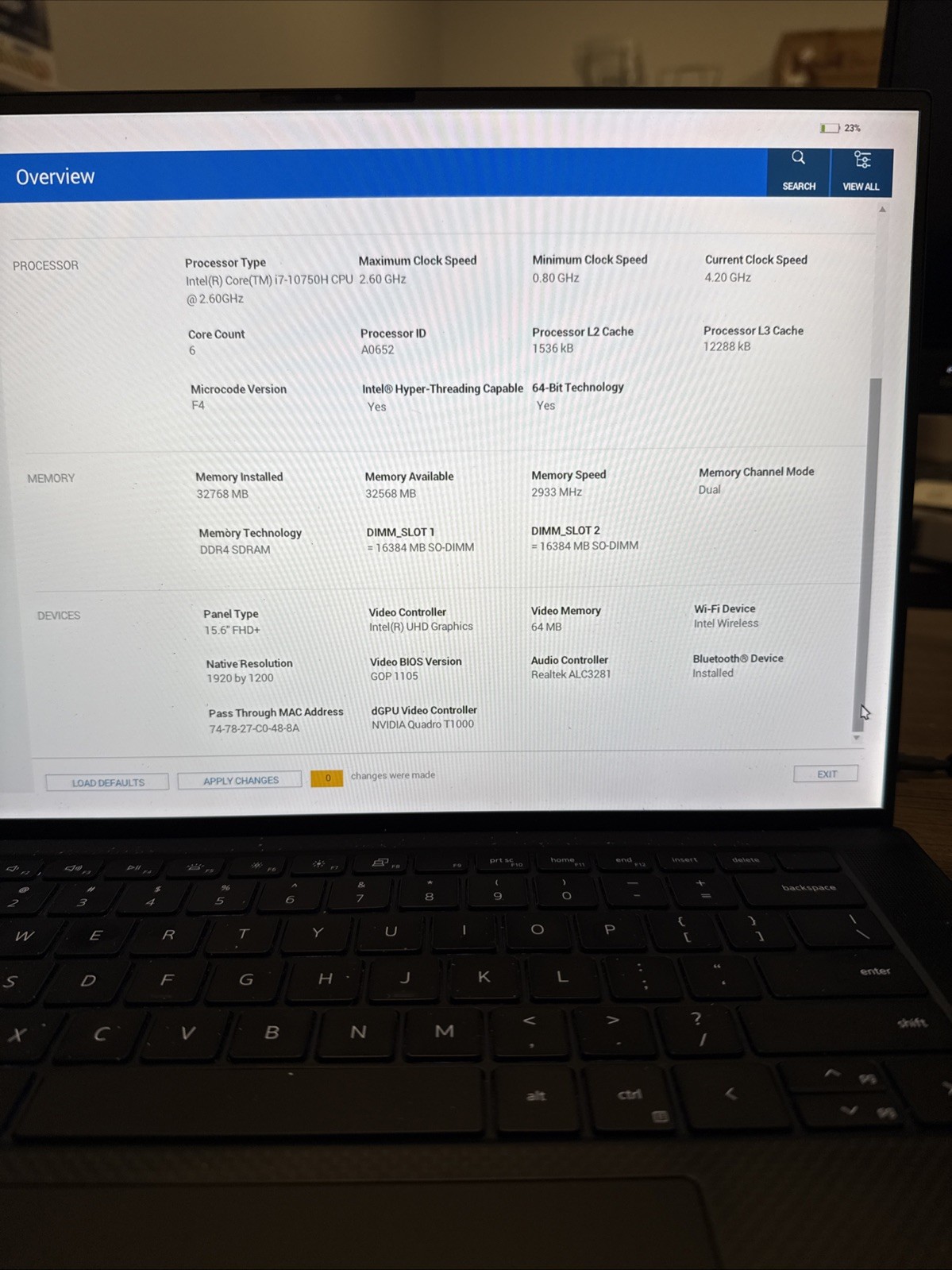 Dell Precision 5550 32GB RAM 512GB SSD QUADDRO T1000