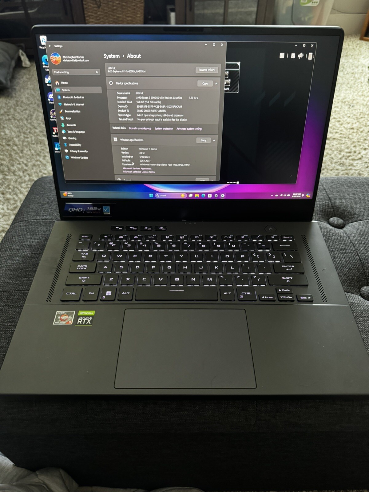 ROG Zephyrus G15 W/3060.