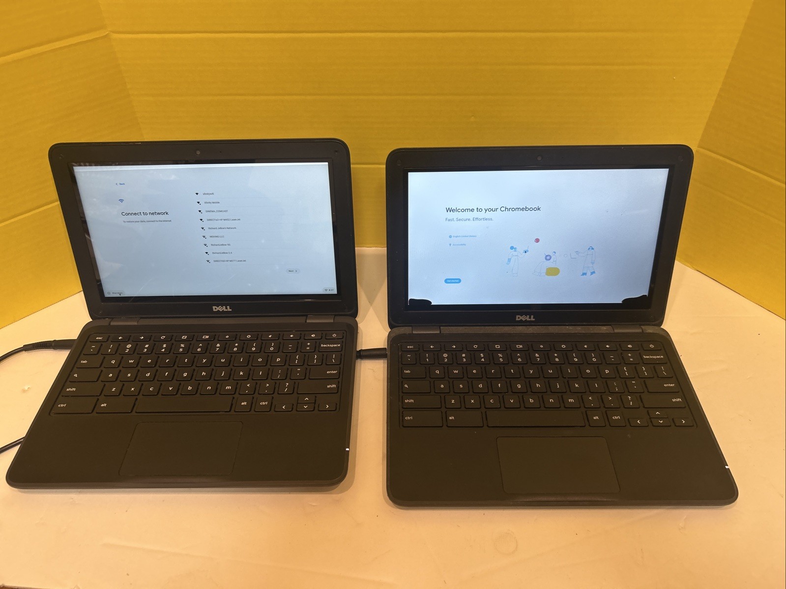 2 Dell Chromebook 3180 Touchscreen ISSUES Chrome OS Tested Working NO Battery