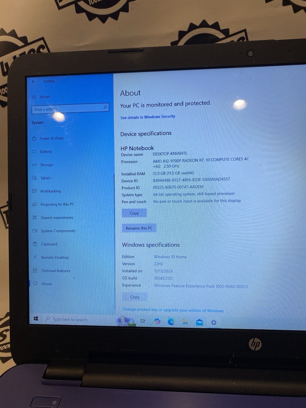 HP Laptop 15-ay015dx 12 GBs Ram Processor And A12 2 Tb Storage