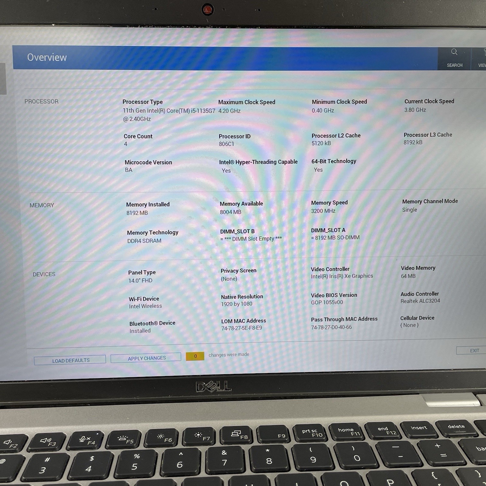 Dell Latitude 5420 14″ i5-1135G7 2.40 GHz 8 GB RAM No SSD/OS/Battery – READ