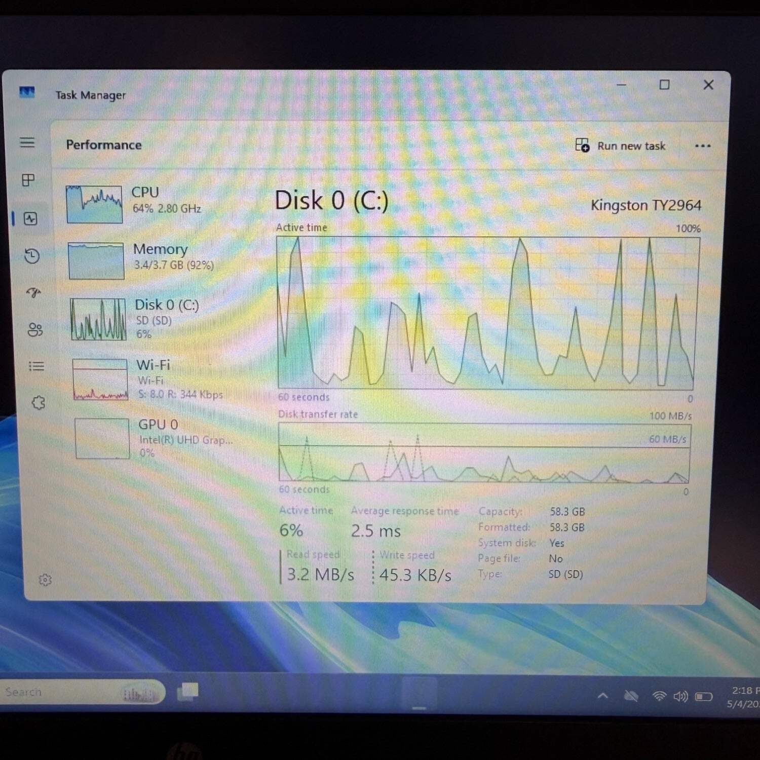 HP Laptop 14-DQ3210NR 14″ Celeron N4500 1.1GHz 4GB RAM 64GB SSD