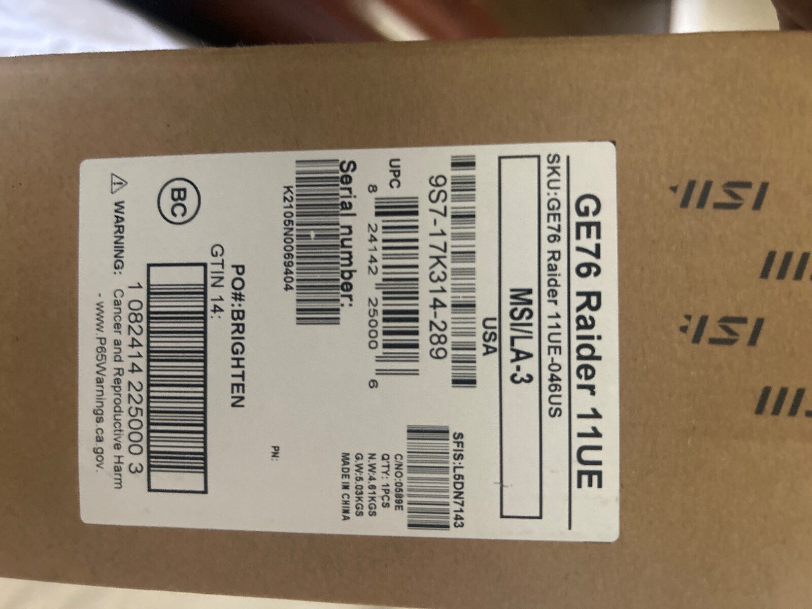 MSI GE76 Raider 11UE-046 17.3″ (1TB SSD, Intel Core i7 11th Gen., 4.60 GHz,…