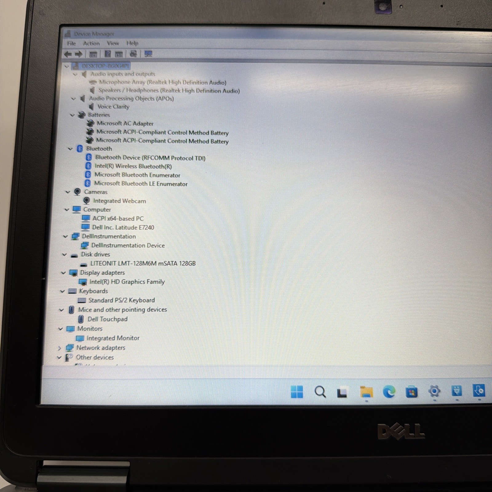 Dell Latitude E7240 i5-4300U 1.9GHz 8GB RAM 128GB SSD Win 11 Pro
