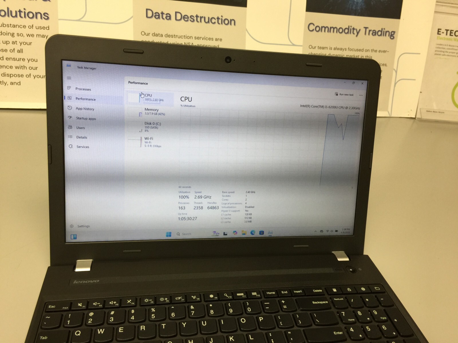 LENOVO THINKPAD E560 Intel Core i5 6th gen 2.30 GHz 8GB RAM 240 GB SSD