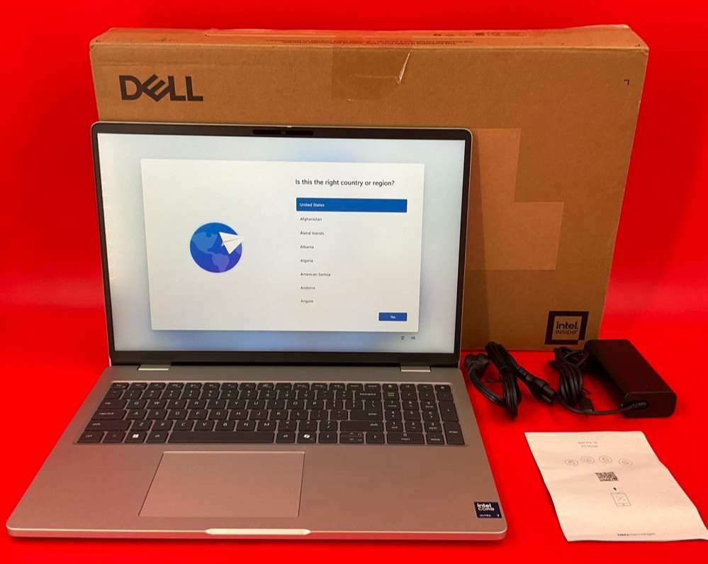 Dell Pro 16 Laptop U7-255V 16GB 512GB BT5.3 WiFi6E 16WU W11P H60MC ✅❤️️✅❤️