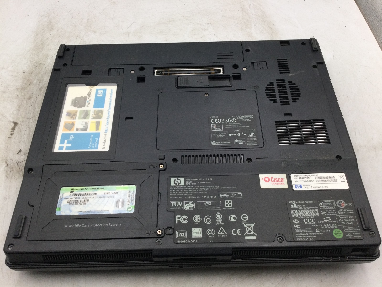 HP COMPAQ NC6120 – FOR PARTS – INTEL CENTRINO – 256mb RAM – BROKEN LCD – READ-BB