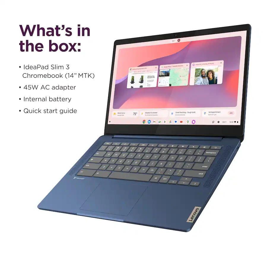 Brand New Lenovo IdeaPad Slim 3 Chromebook Laptop 14” – Abyss Blue – 82XJ004AUS