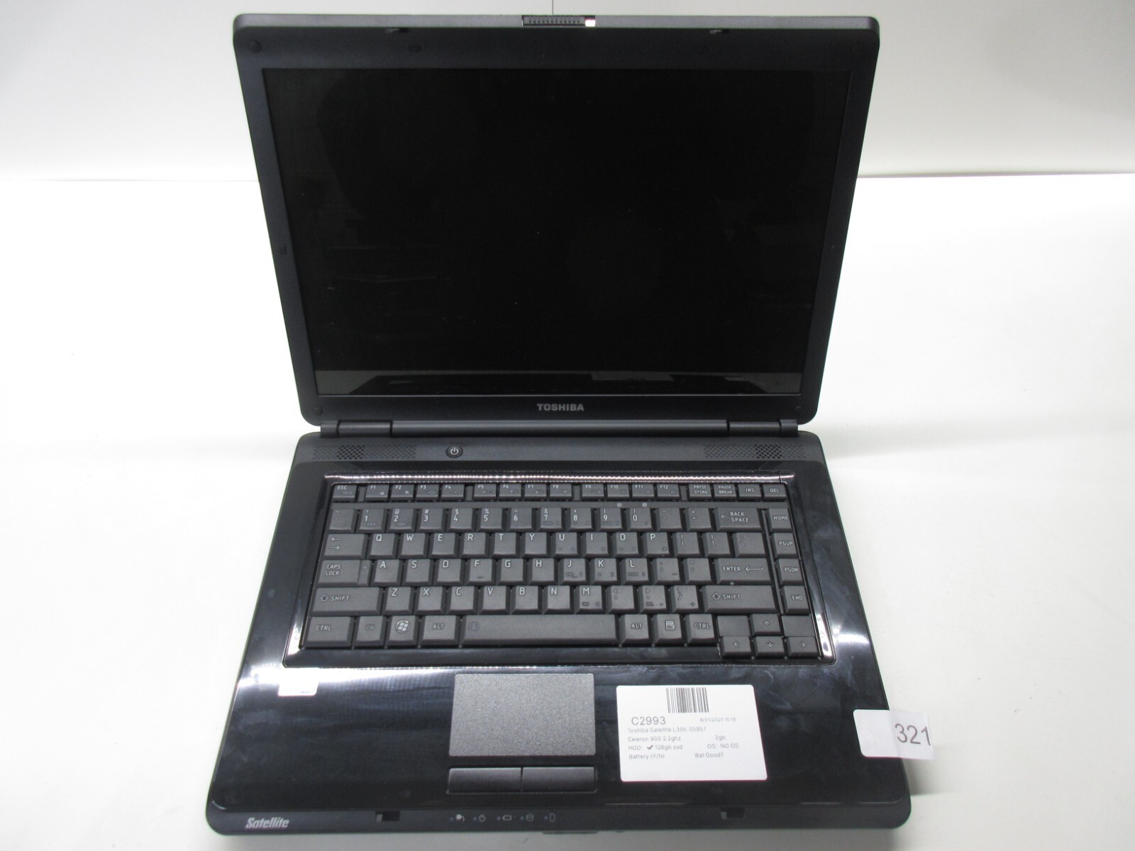 Toshiba Satellite L305-S5957 Laptop Intel Celeron 900 2GB Ram No HDD or Battery
