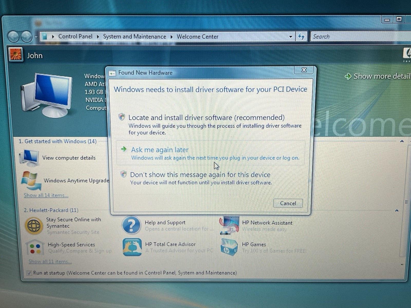 *READ* HP Pavilion DV6000 15” Laptop AMD Athlon 64 X2Dual Core TK-57 1.93GB RAM