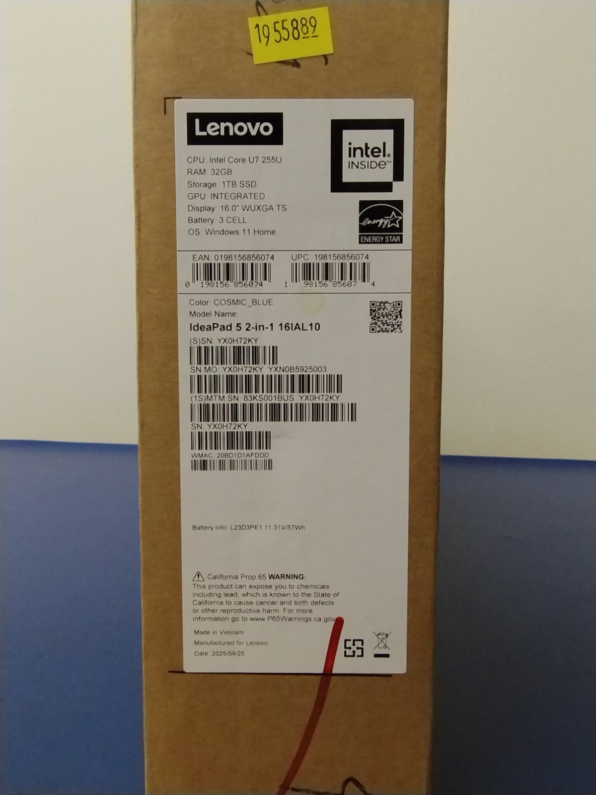 Lenovo IdeaPad 5 2-in-1 16AKP10, Intel Core Ultra 7 255U, 32 GB RAM, 1 TB NVMe