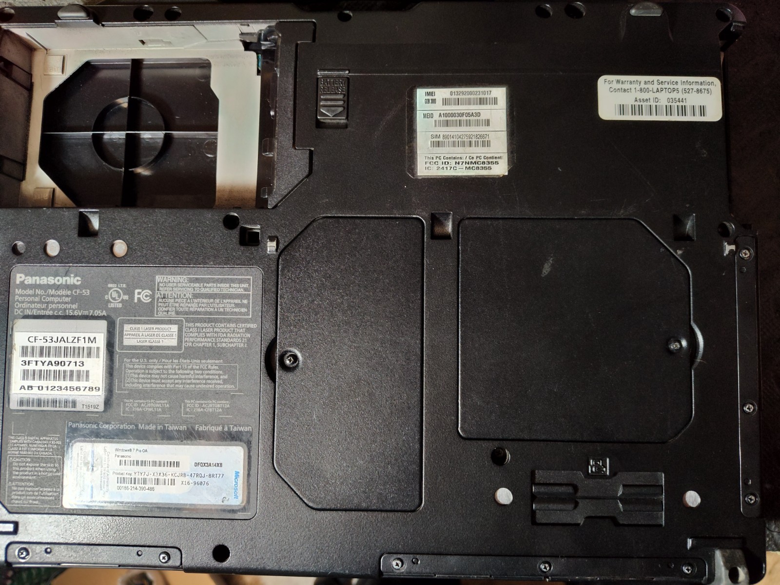 Panasonic Toughbook Laptop Computer CF53 i5 Processor 4GB RAM (no HD or OS)