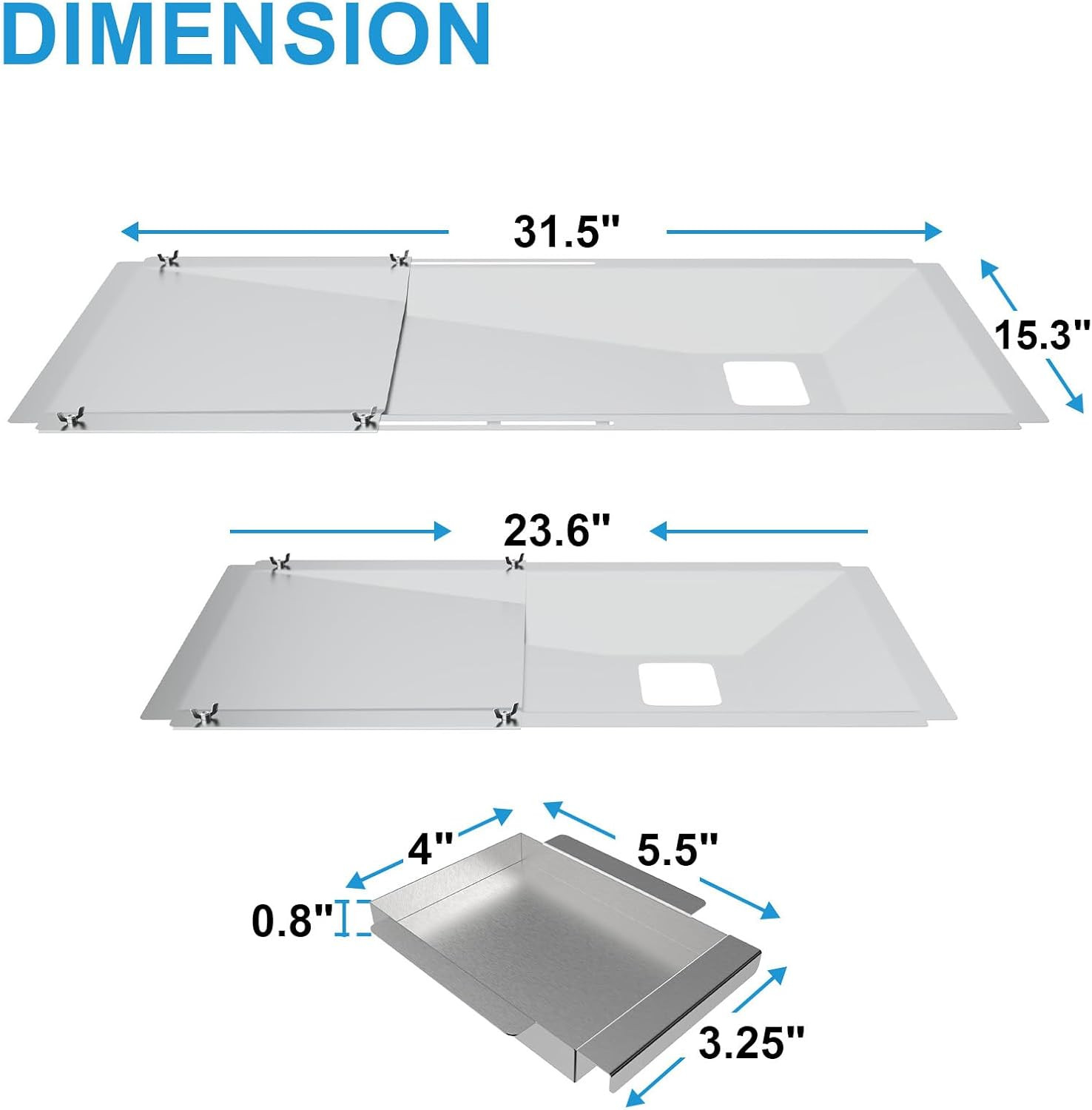 Universal Grease Tray with Catch Pan for Nexgrill Replacement Parts 720-0830H 72