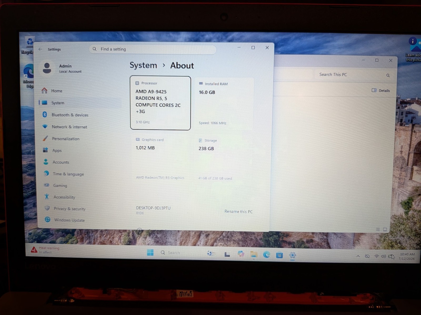 Lenovo IdeaPad 330-15AST RED 15.6″ Win AMD A9 16GB Ram/ 240gb SSD **READ DESC**