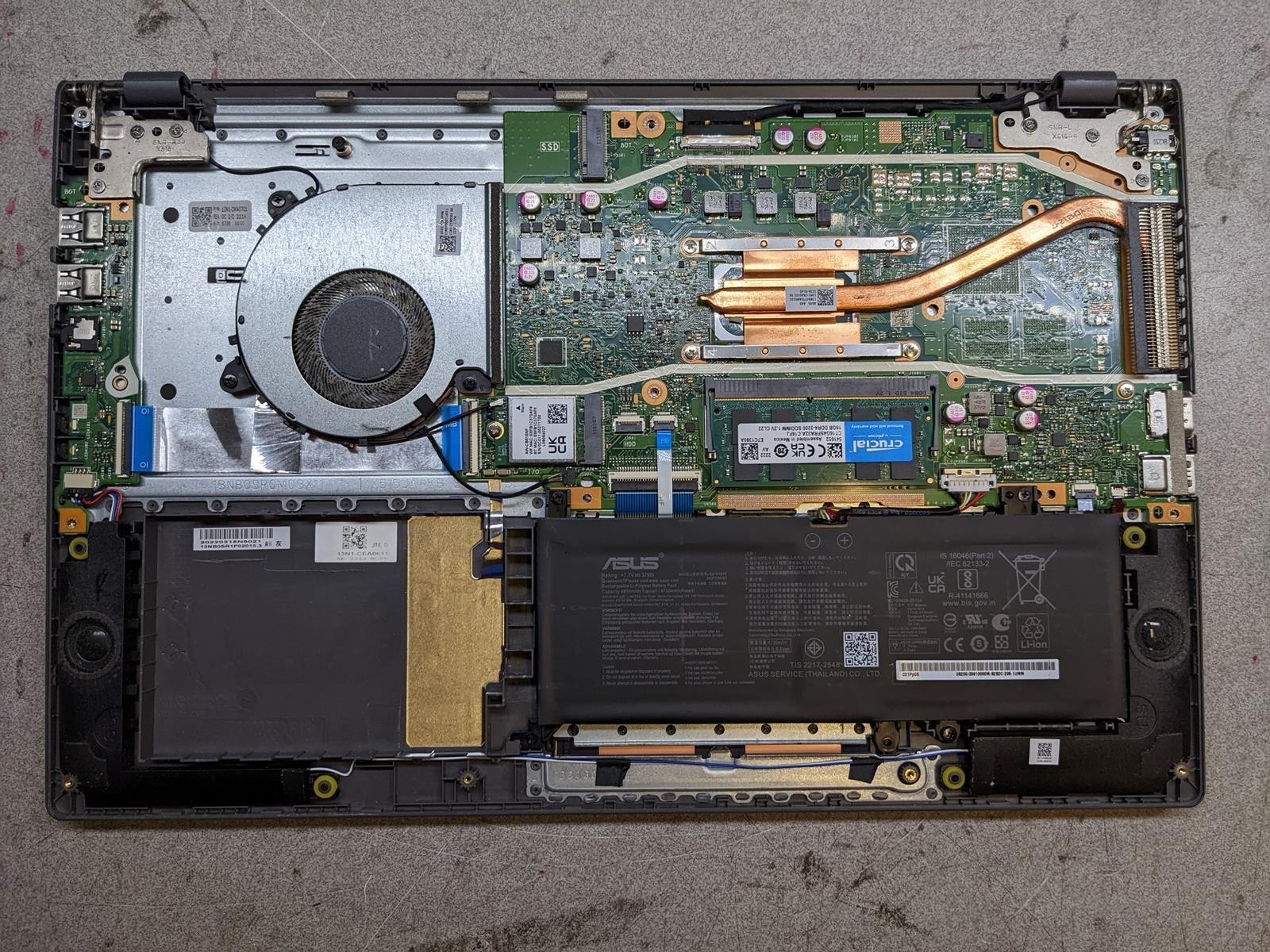 ASUS VIVOBOOK R565E i5-1135G7 @ 2.40GHz, 20GB RAM, NO HDD/OS