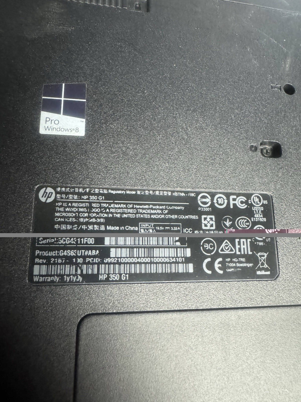 HP 350 G1 15.6″ Intel 1.90GHz 4GB RAM 500GB HDD Windows 8 Pro Wi-Fi