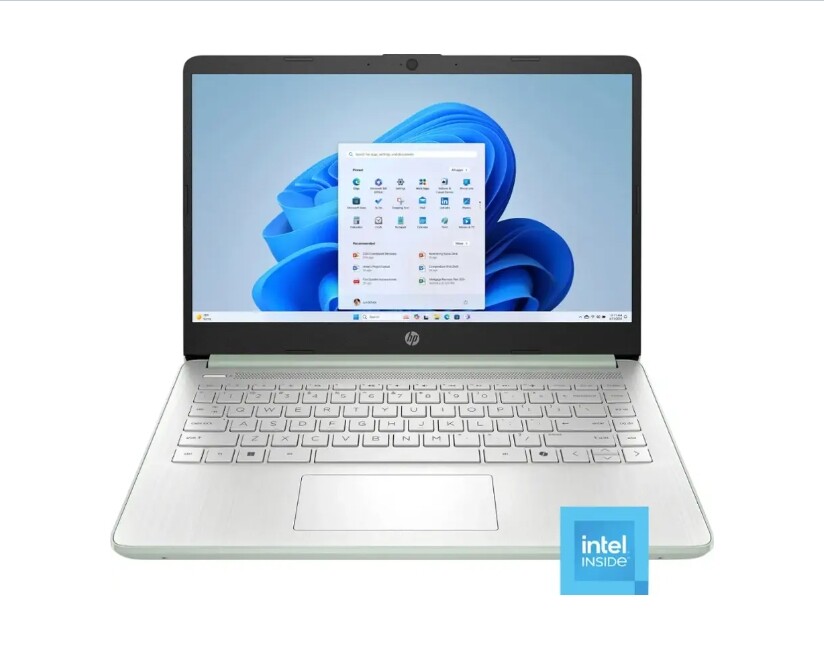 HP – 14″ Laptop Intel Processor N150 4GB Memory 128GB UFS Win11 Willow Green