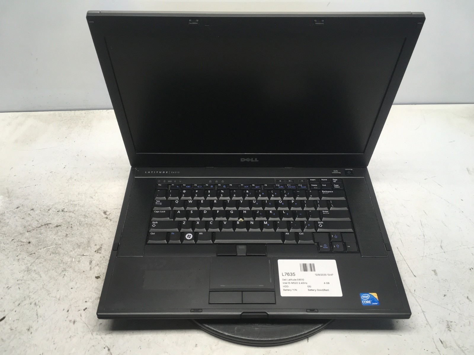 Dell Latitude E6510 Intel i5-M520 2.4GHz 4 GB NO HDD
