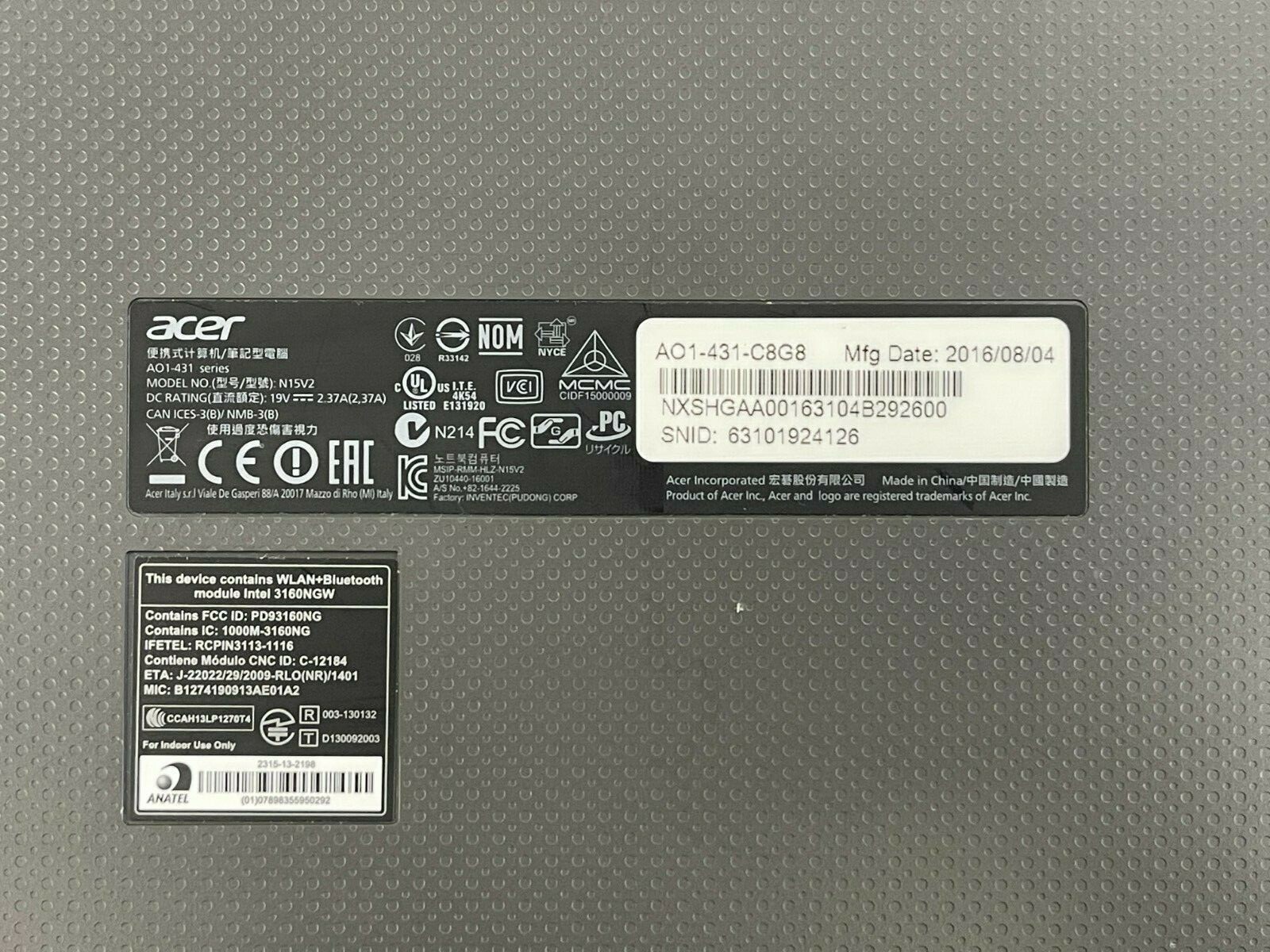 Acer Cloudbook AO1-431-C8G8 14″ Laptop Intel Celeron 2GB RAM 32GB eMMC Win 10