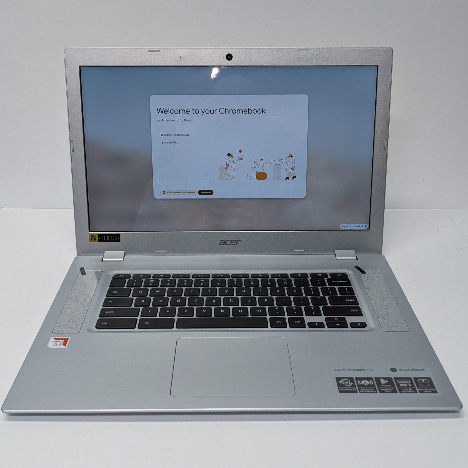 Acer Chromebook 315 15.6″ IPS Touch AMD A4-9120C 4GB RAM 32GB SSD Full HD 1080p
