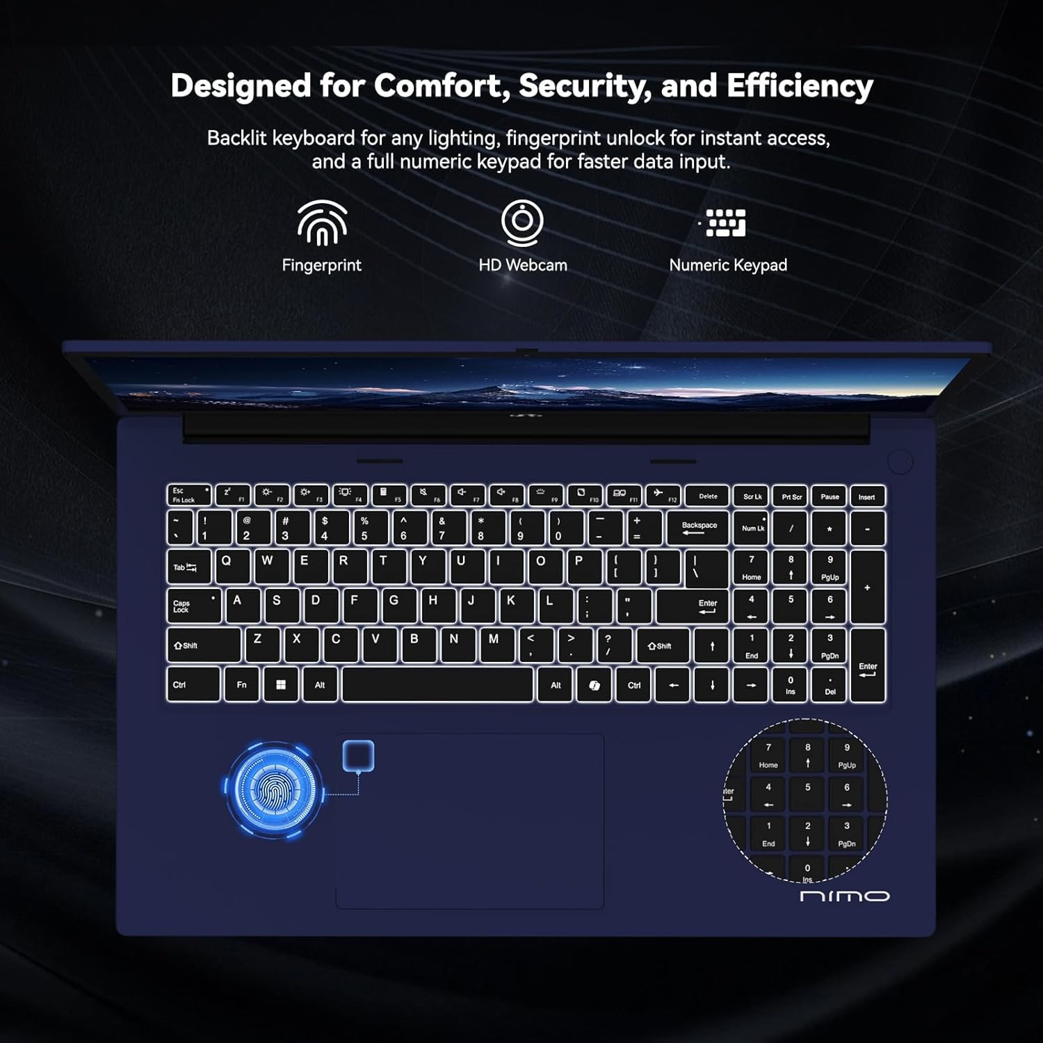 NIMO 17.3″ AI Laptop, AMD Ryzen AI 9 HX 370(50 Tops NPU), Radeon 890M, 32GB RAM