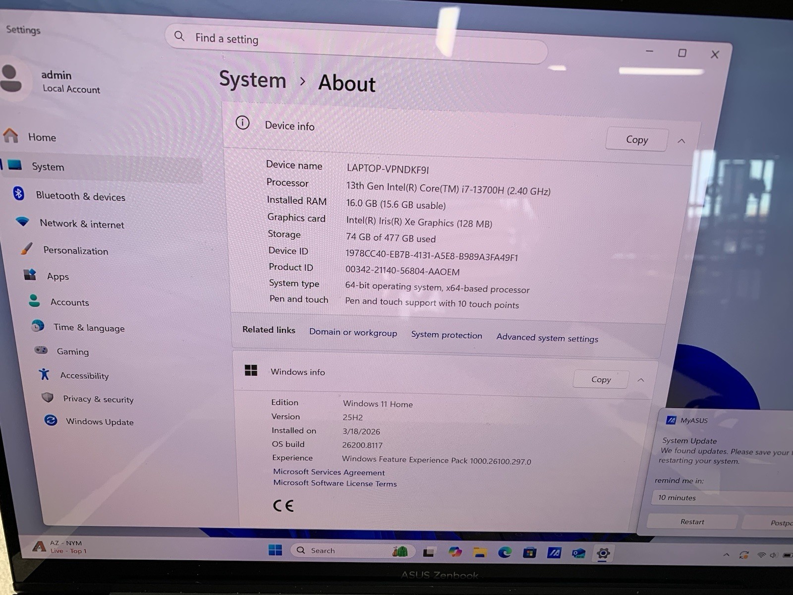 ASUS ZenBook 14X OLED Touchscreen Laptop (i7-13700, 16GB RAM, 512GB SSD)