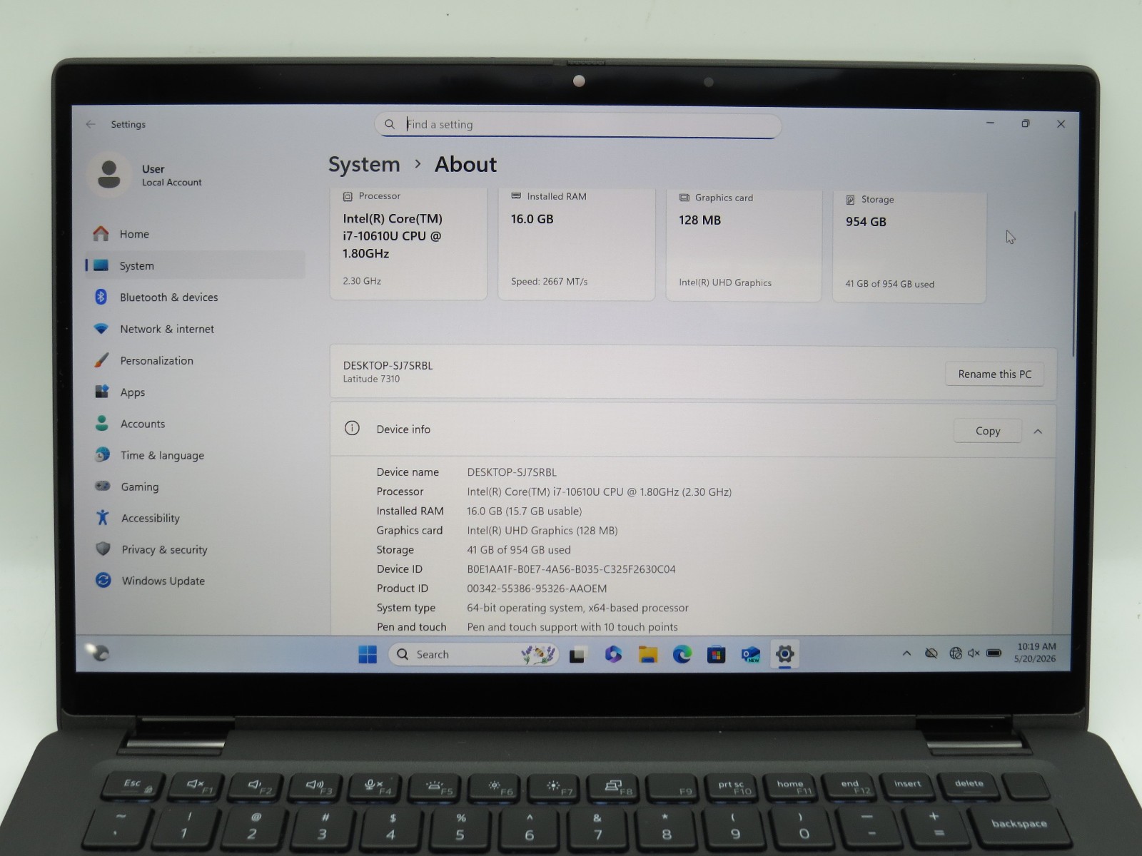 Dell Latitude 7310 | i7-10610U @ 1.8GHz | 16GB / 1TB m2 | 13.3 touch | Win 11