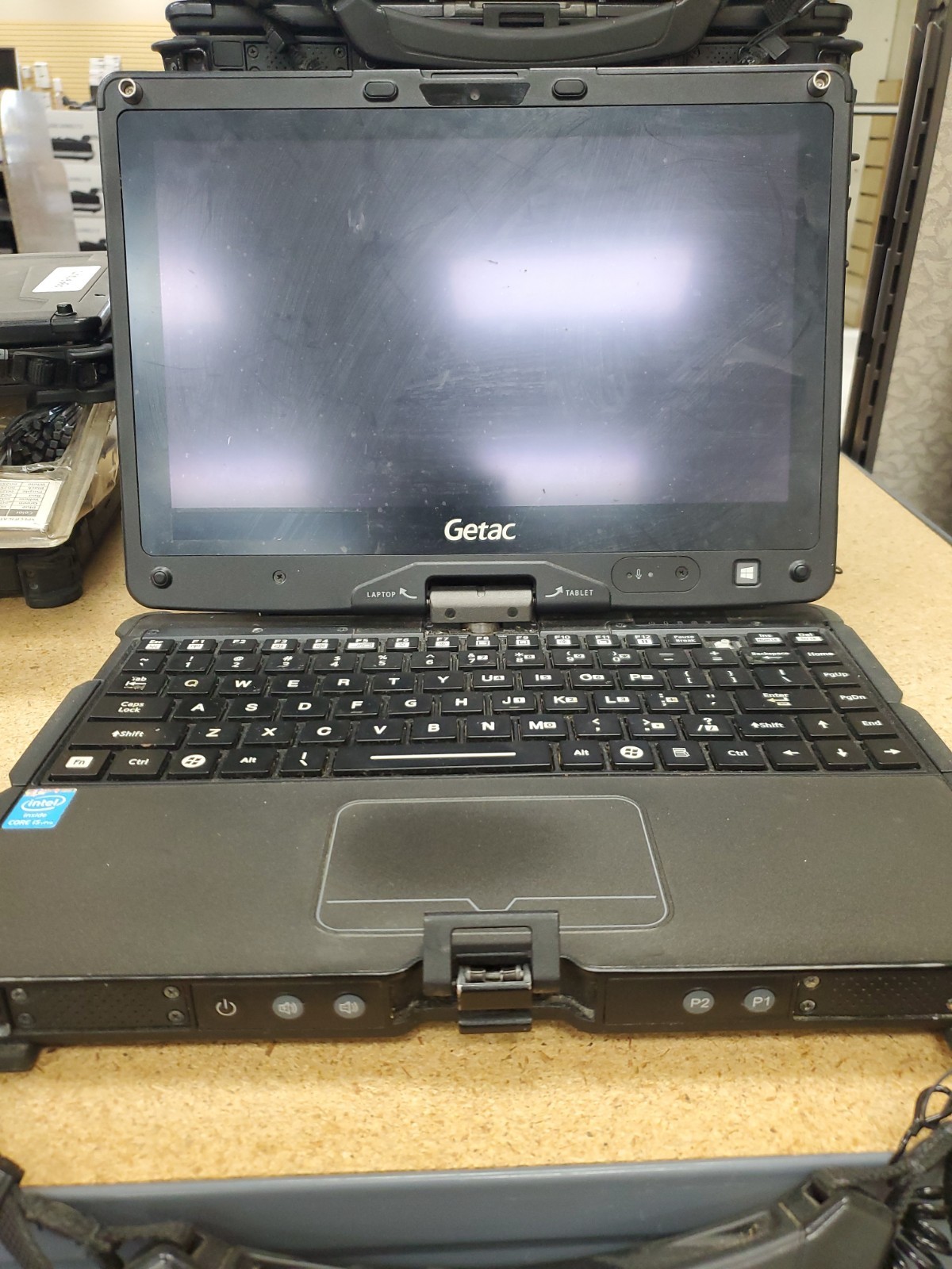 GETAC V110 Laptop Tablet Touch Screen i5-4300U 1.90GHz 8gB No HDD 9990hrs