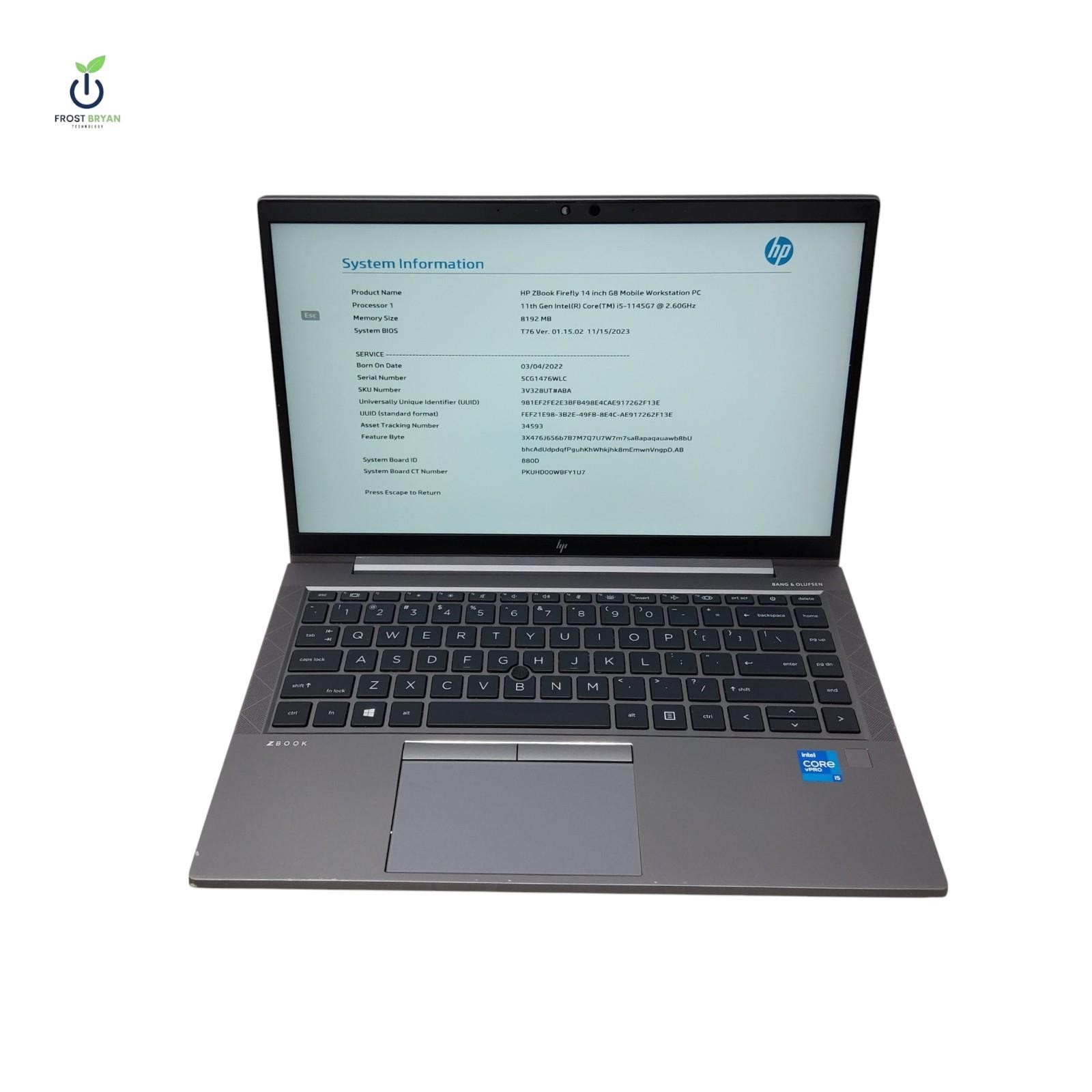 HP ZBOOK FIREFLY 14 G8 i5-11th Gen Laptop 8GB 256GB No OS Grade C [READ]