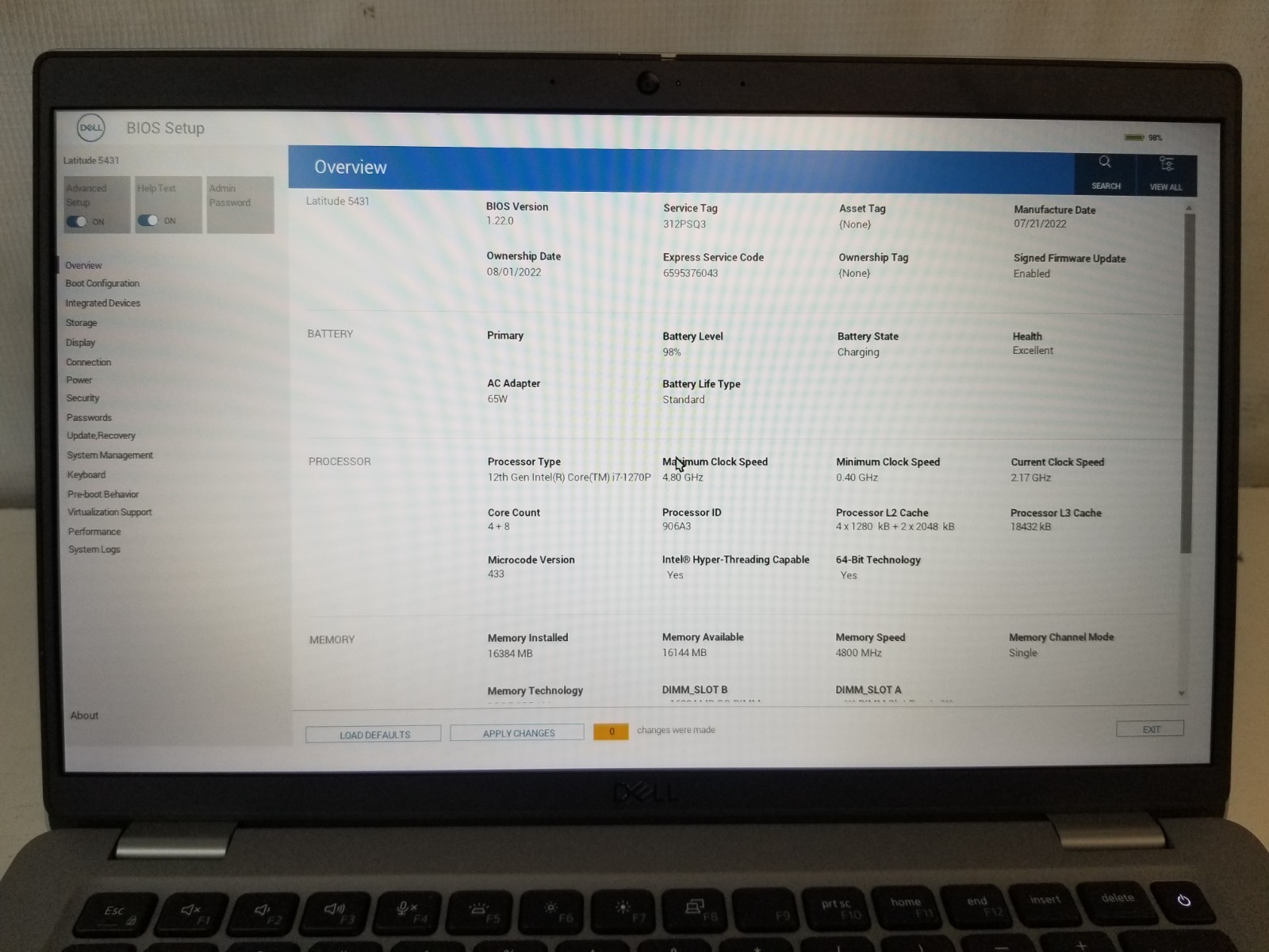 Dell Latitude 5431 14″ Intel i7-1270P 16GB DDR5 NO HDD NO OS/ FREE DELIVERY