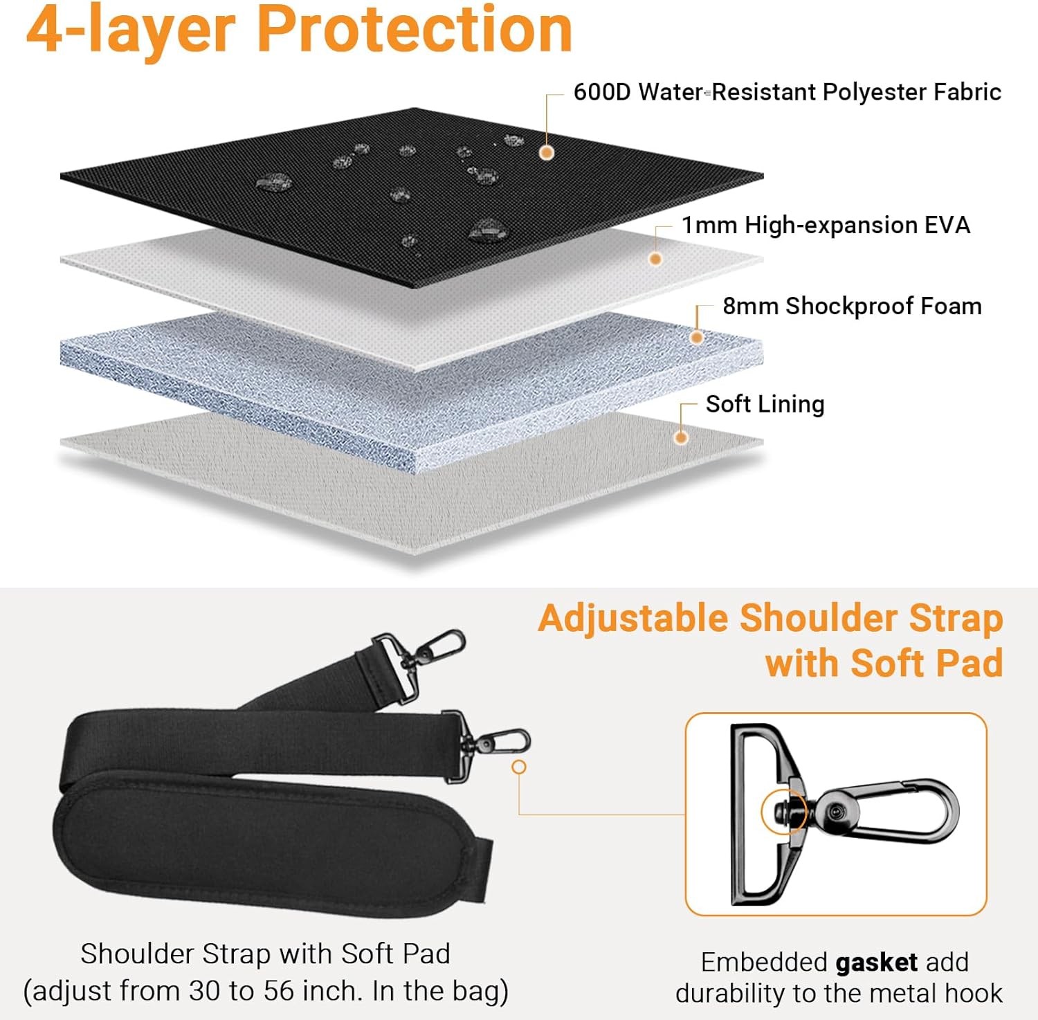 Laptop Bag 17 17.3 Inch, Waterproof Laptop Case Sleeve for Lenovo HP Dell Acer A