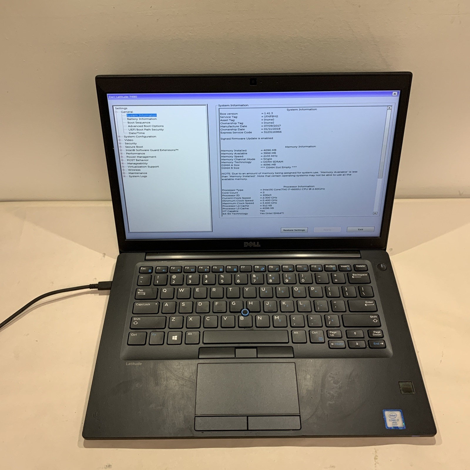 Dell Latitude 7480 i7-7600U 4GB RAM NO SSD | Battery : Poor