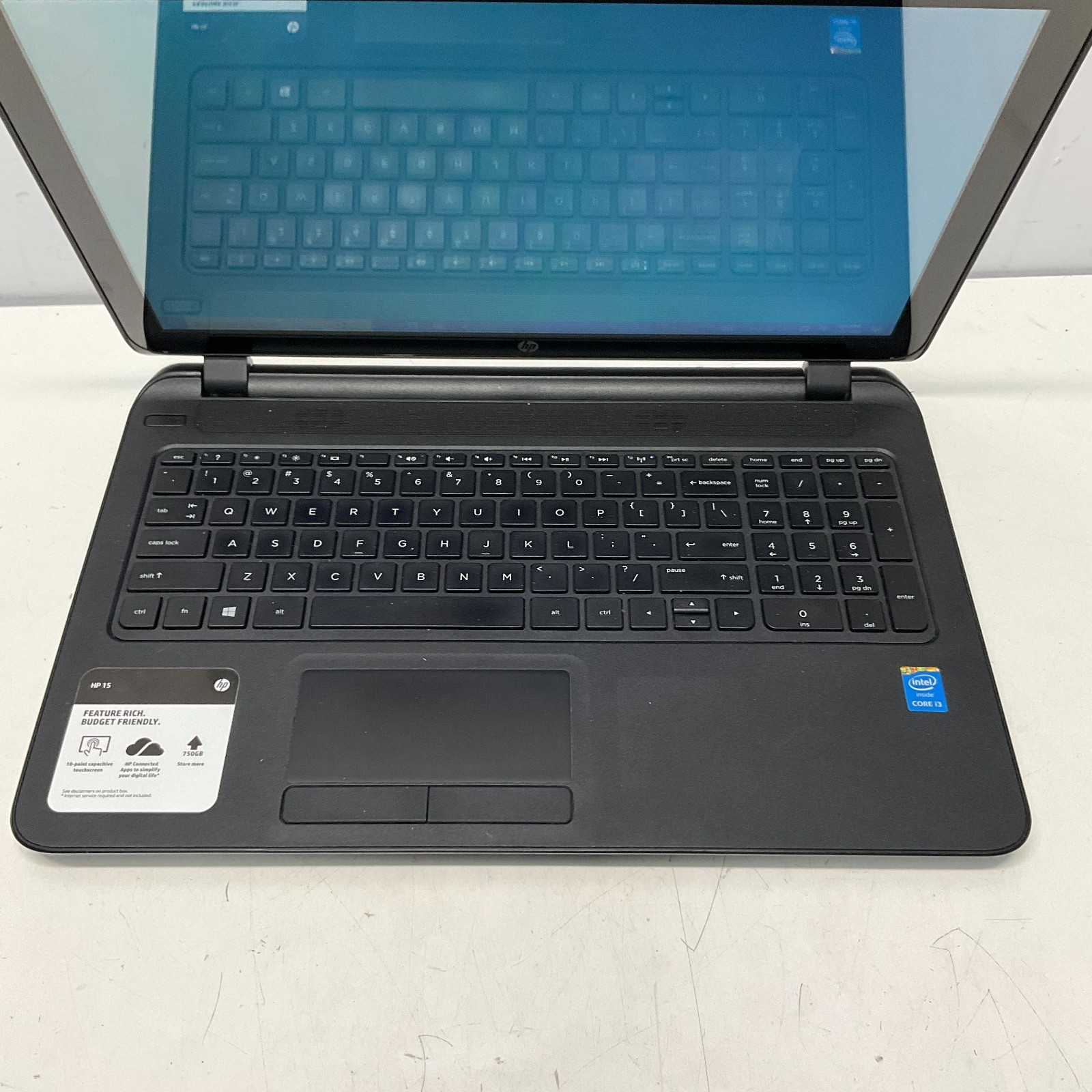 HP 15-f162dx Notebook i3-4030U@1.9GHz 4GB 750GB HDD Windows 10 Pro Laptop NO BAT