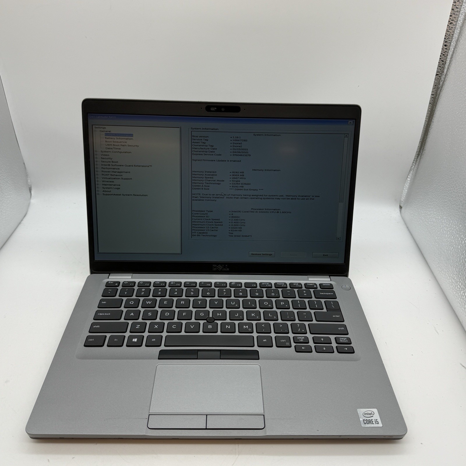 Dell Latitude 5410 14″ Intel i5-10210U @1.60GHz NO RAM/SSD “Loud Fan” L19