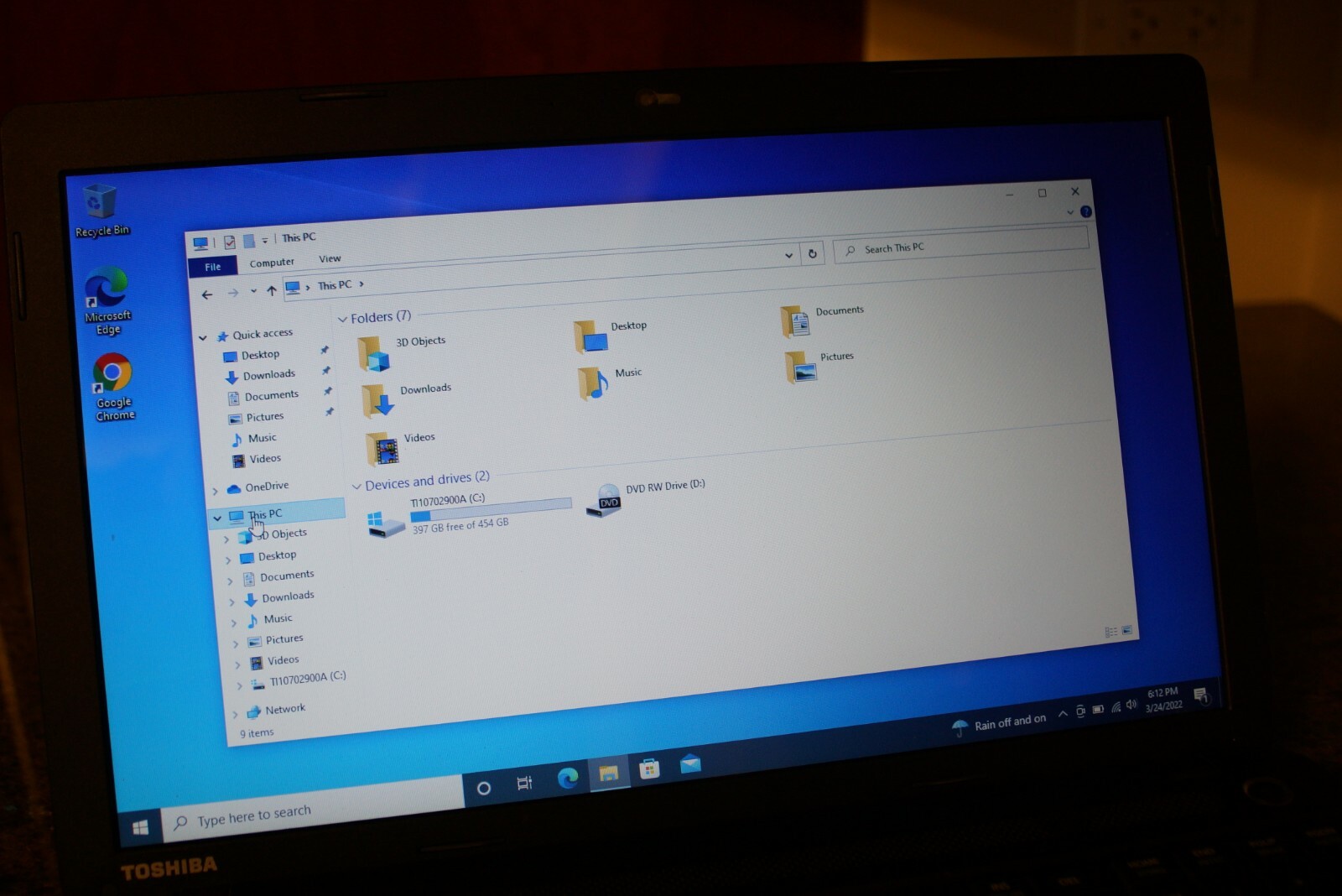 Toshiba C55 1.80GHz 4GB RAM 500GB HDD Updated to 20H2 Version Windows 10PRO