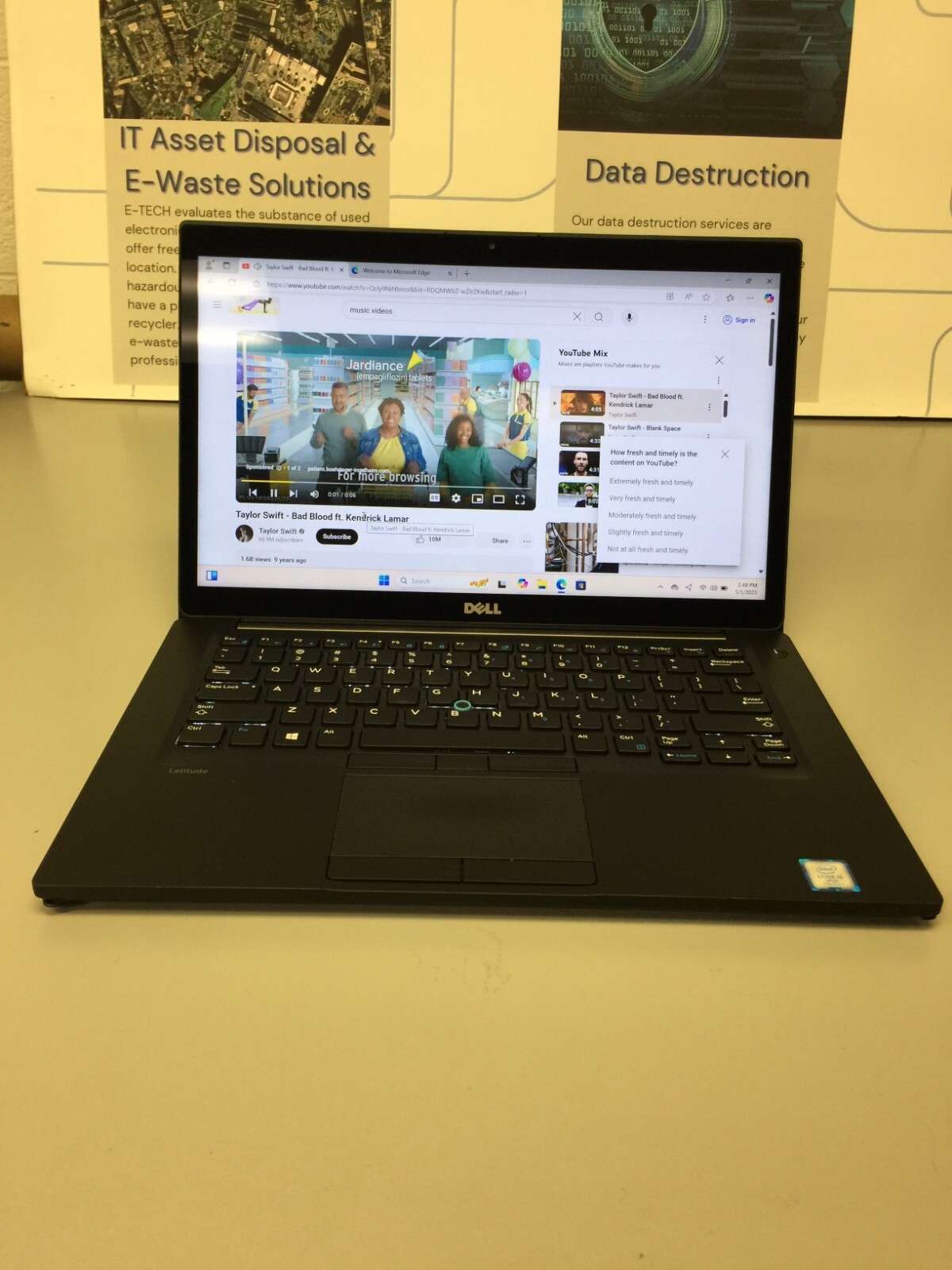Dell Latitude 7480 14″Core i5 7th gen 2.60GHz 8GB 256GB SSD WIN 11 PRO TOUCH