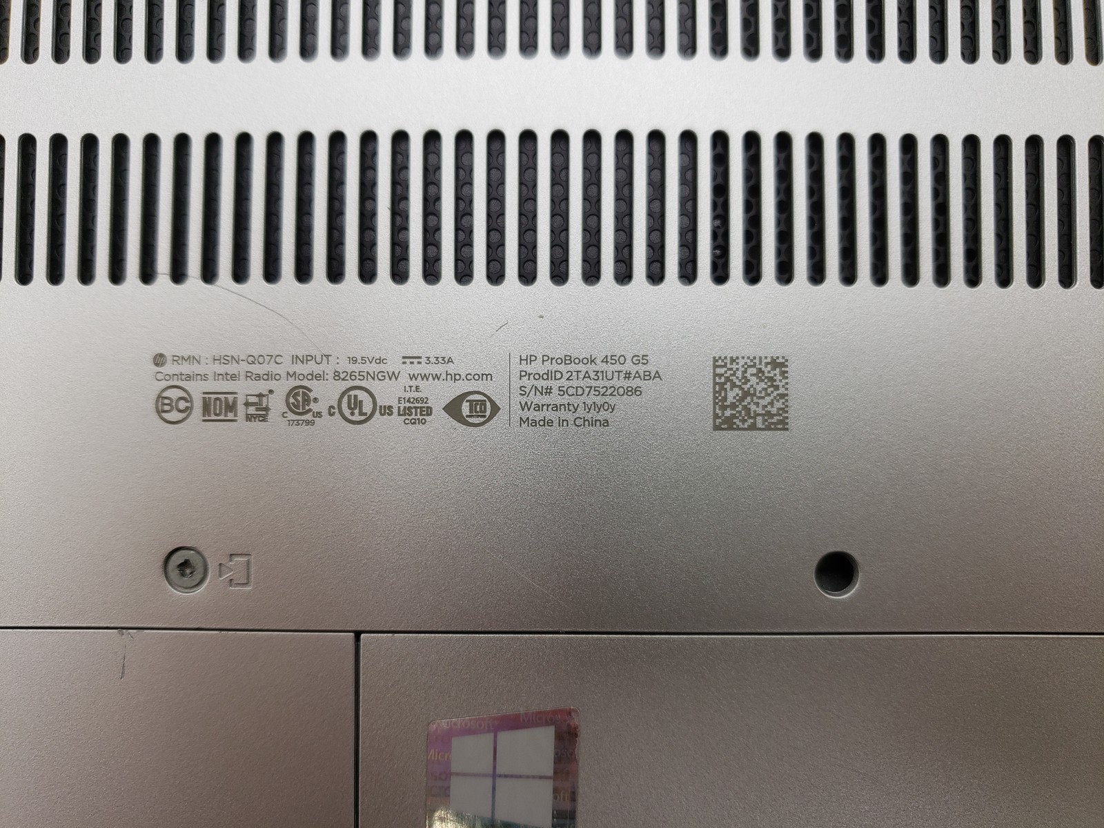 HP ProBook 450 G5 i7-8550U 16GB 256GB SSD NVIDIA GeForce 930MX Win 11 Laptop PC.