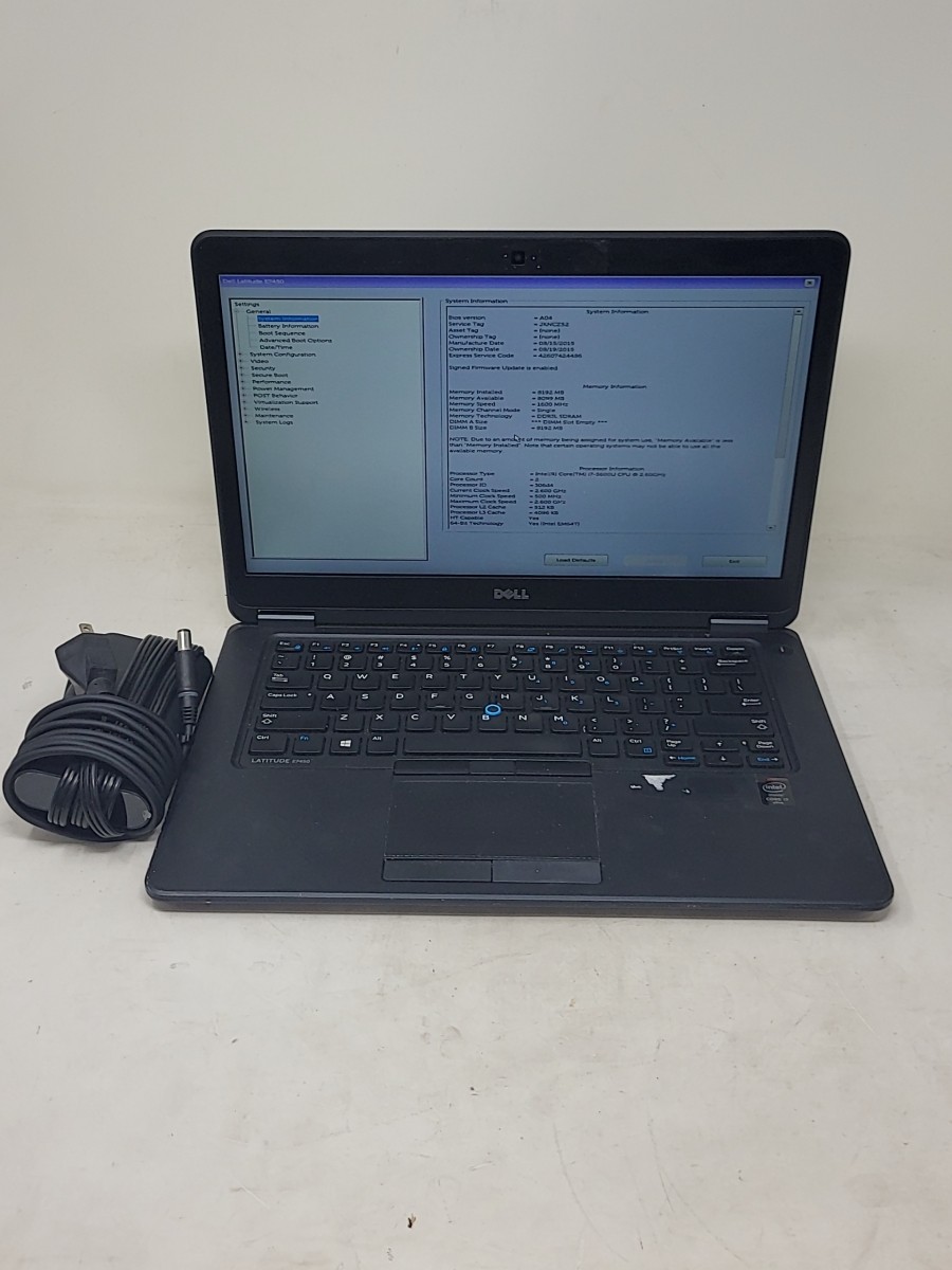 Dell Latitude E7450 Laptop Intel i7-5600U 2.6GHz 8GB 128GB SEE NOTES