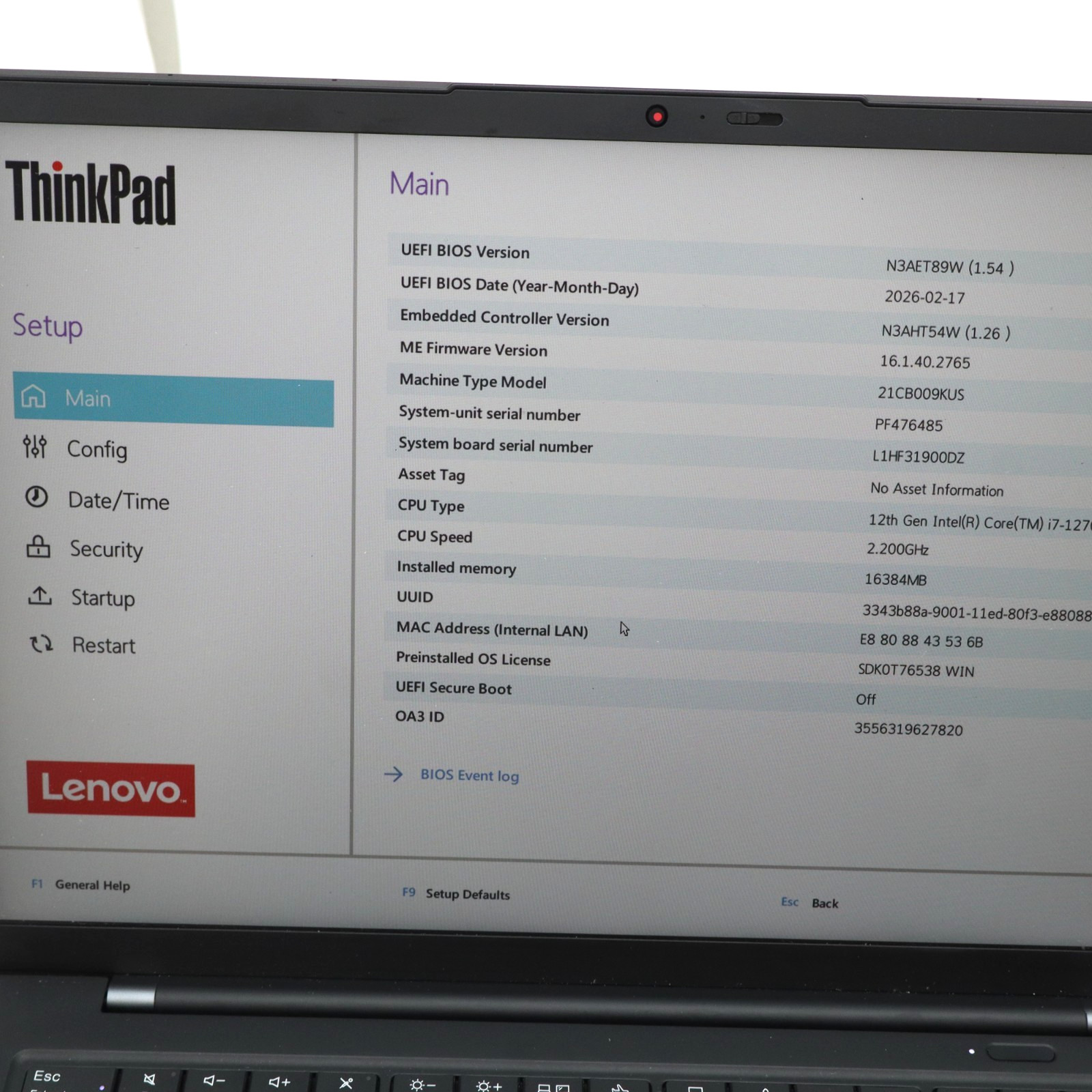 Lenovo Thinkpad X1 Carbon Gen 10 14″ TOUCH i7-1270P 16GB DDR5 128GB SSD T12-C8