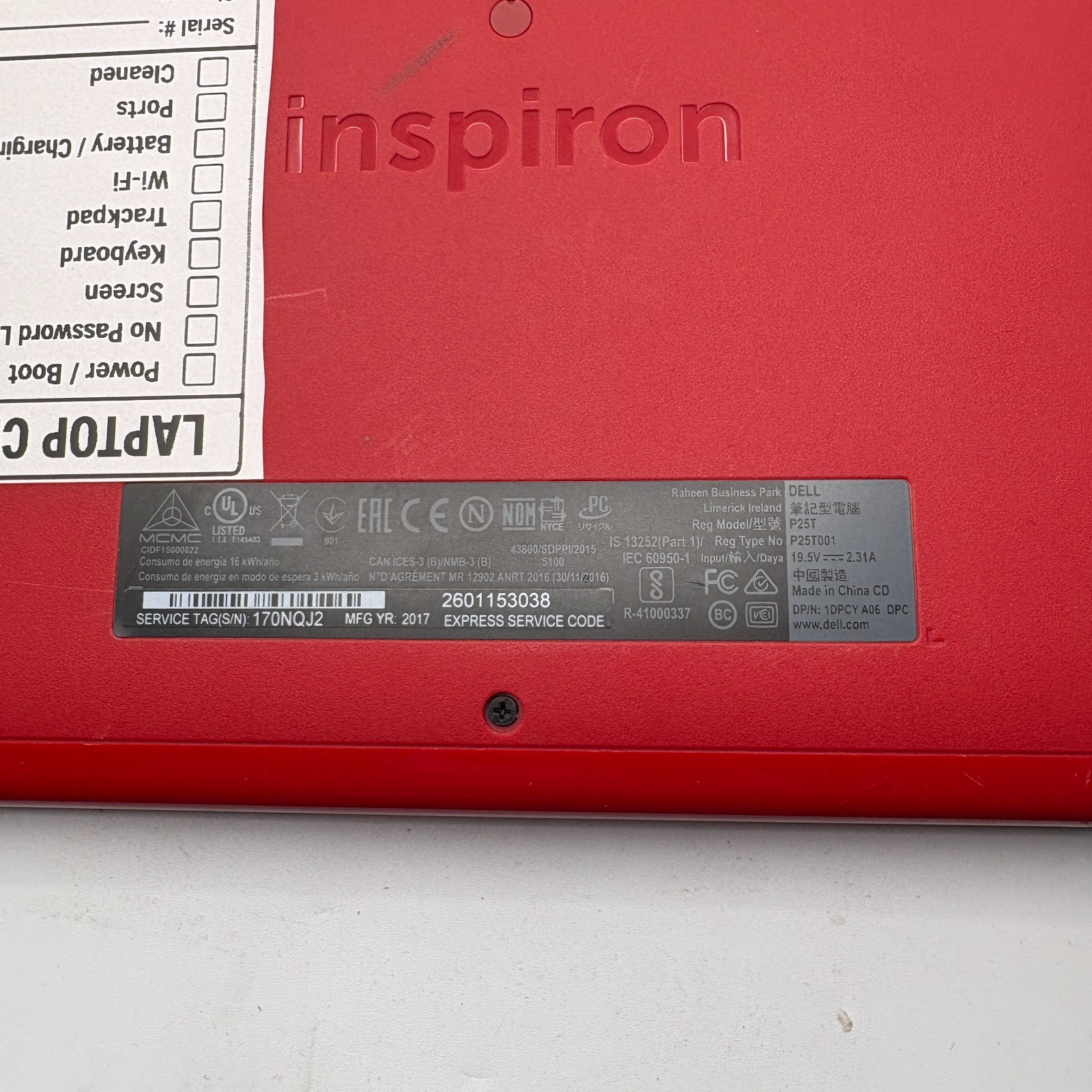 Dell Inspiron 11 3168 (P25T) 11.6″ Touchscreen Laptop Intel Pentium – For Parts