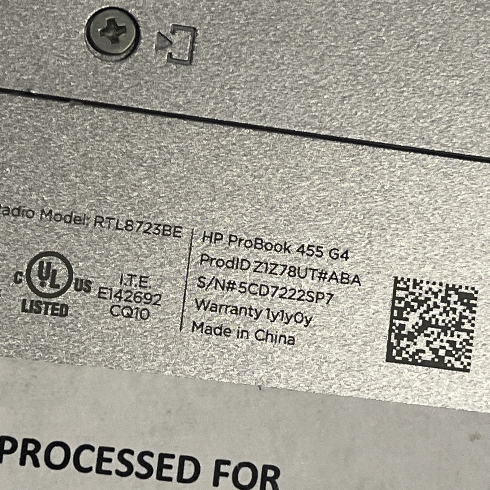 HP PROBOOK 455 G4 AMD A10-9600P 8GB RAM NO HD
