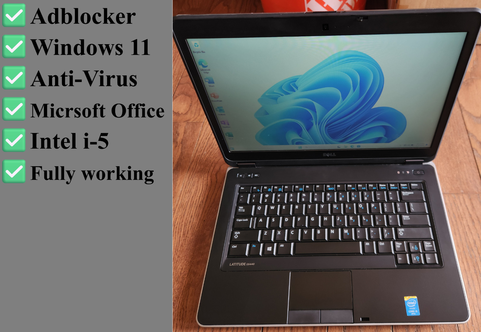 Dell Latitude E6440 (256GB SSD, Intel i-5, 2.7GHz, 8GB RAM, Windows 11) Laptop