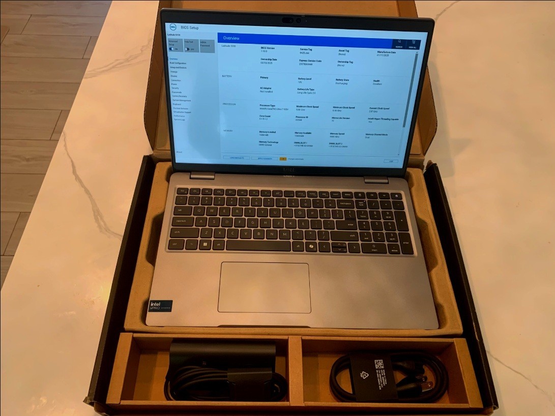 DELL LATITUDE 5550 INTEL CORE ULTRA 7 165H 16GB DDR5 512GB NO OS INSTALLED!!!