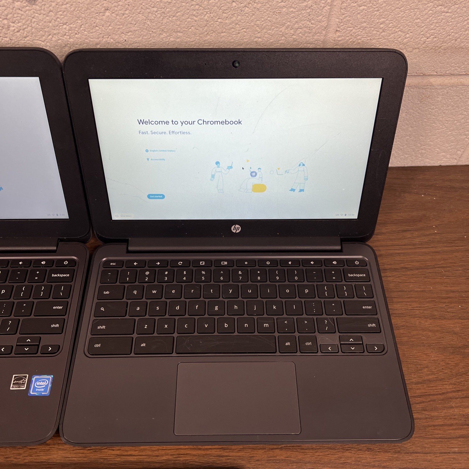 Lot Of 5 HP Chromebook 11 G5 EE | Celeron N3060 1.6GHz CPU | 4G Ram | 16G eMMC