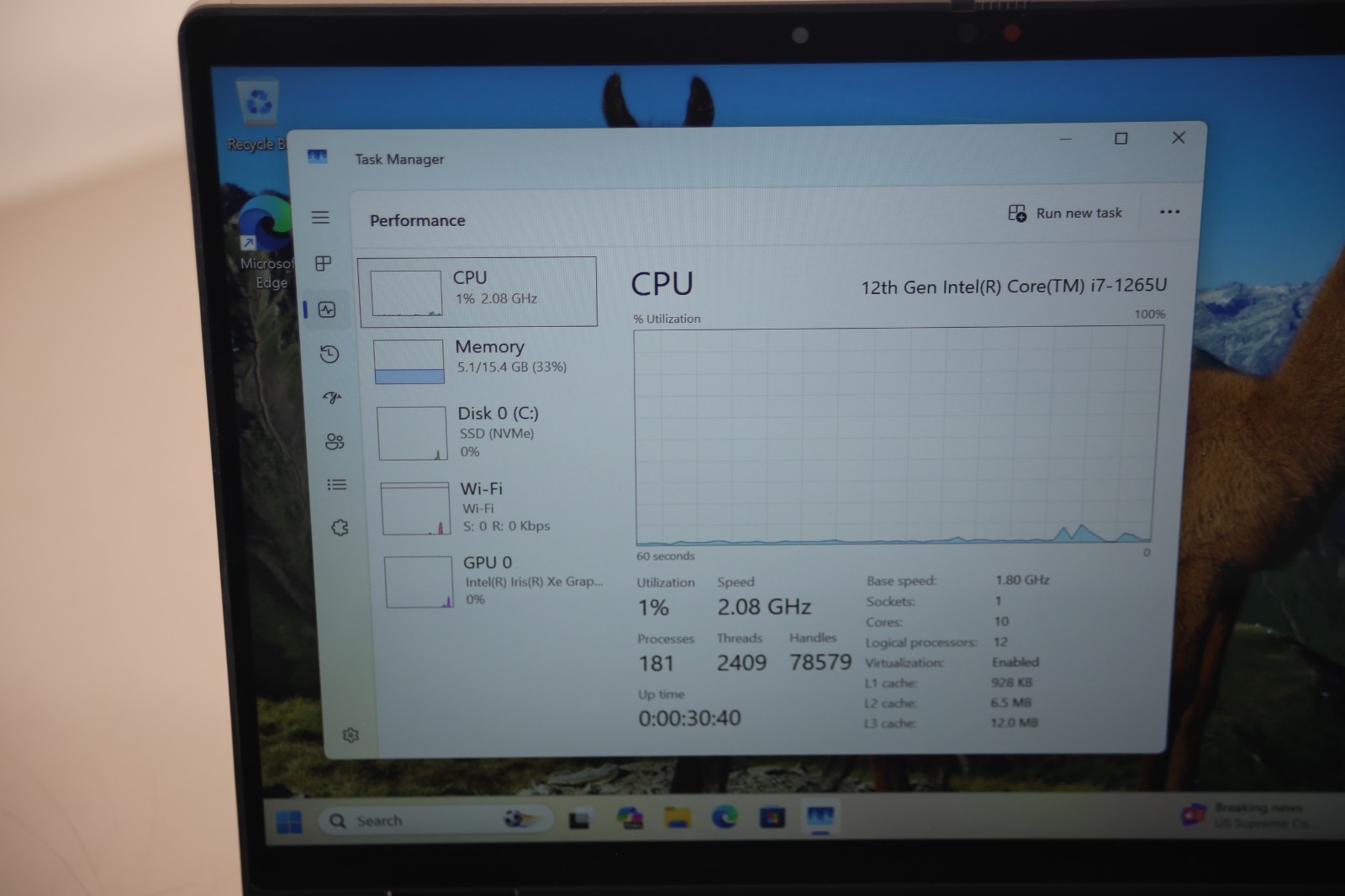 Dell Latitude 7430 Core i7-1265U 16GB Ram 256 GB NVMe Win 11P 2-in-1 Touchscreen
