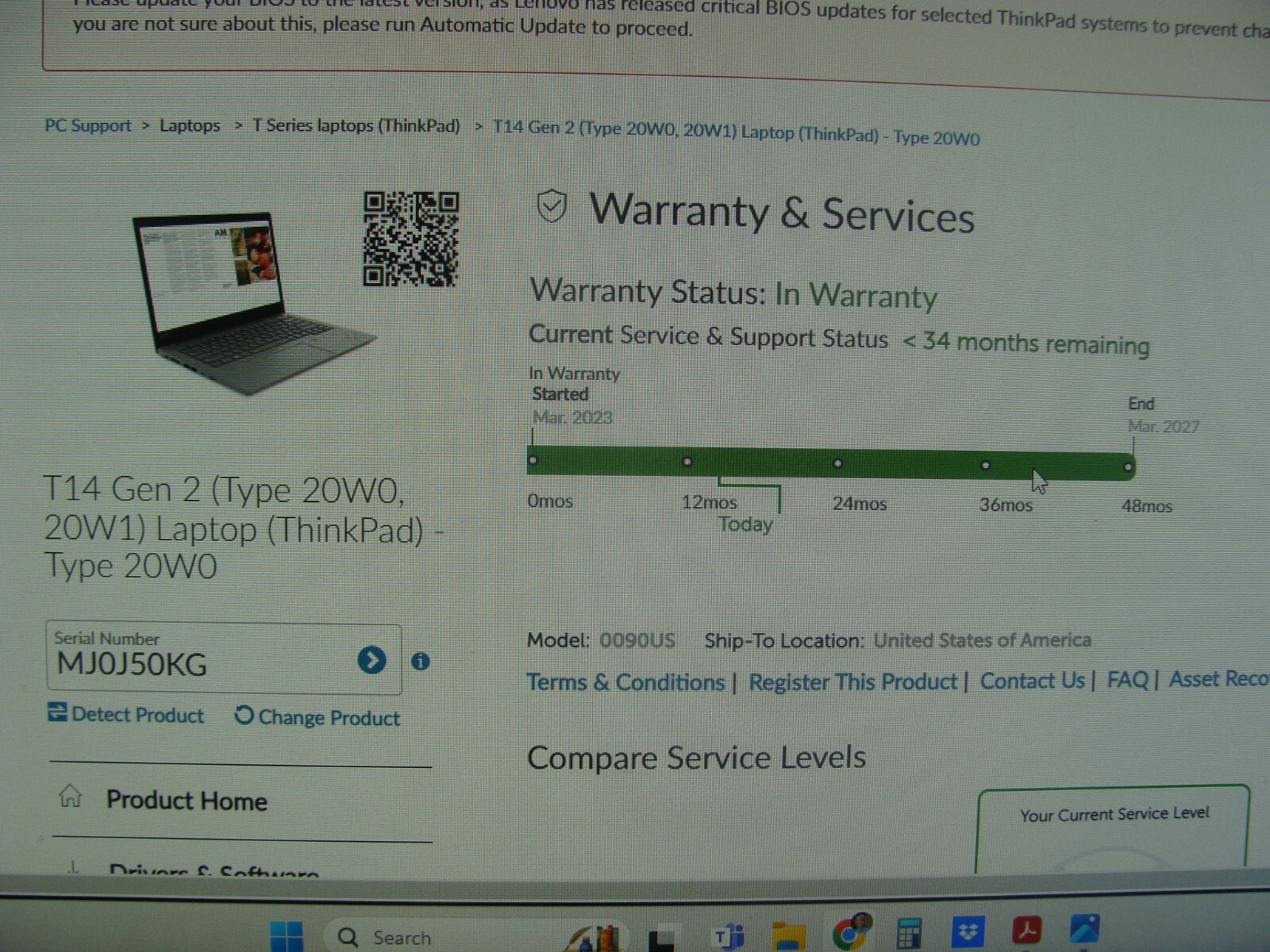 Lenovo ThinkPad T14 Gen 2i 14″ i5-1135G7 2.4GHz 8GB 256GB WRTY2027 PwR Battery