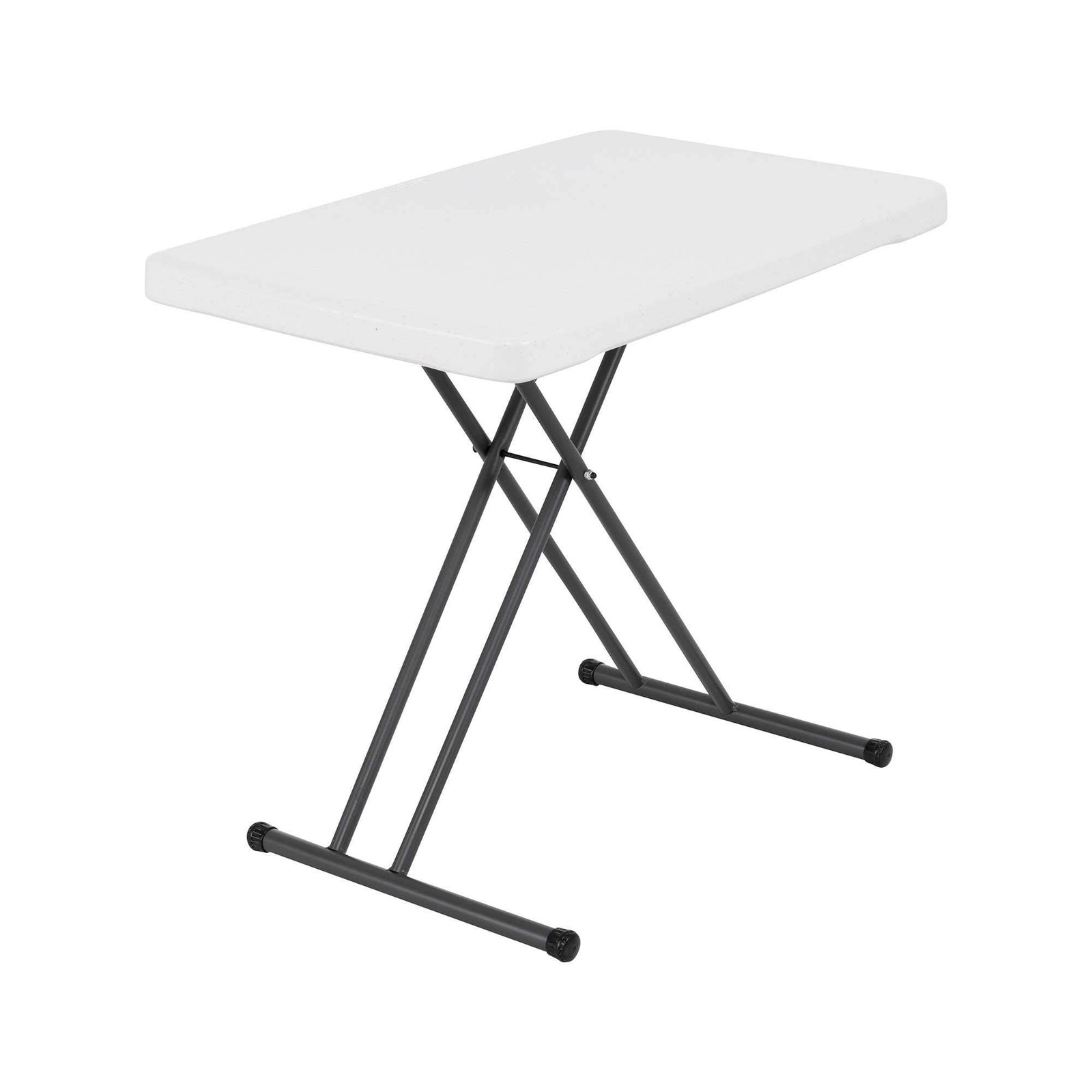Lifetime 28241 Adjustable Folding Laptop Table TV Tray 30″ White Granite